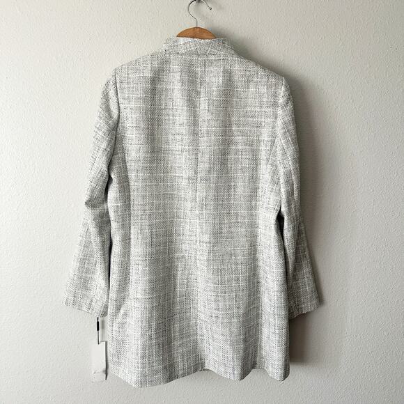 Calvin Klein Checker-Print Collarless Longline Mid Length Blazer Women’s Size 16 - Picture 8 of 15